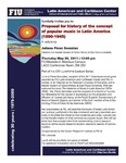 Proposal for history of the concept of popular music in Latin America (1880-1945) by Cuban Research Institute, Florida International University