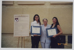 Cristina Pelleya (left) and Marcela Pineros (right), Elaine Gordon Scholarship Recipients 2002 by Women's Studies Center, Florida International University