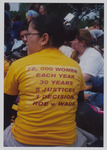 Brenda Contreras displays Roe v Wade statistics on her shirt by Women's Studies Center, Florida International University