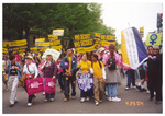 Florida International University students and faculty during the march by Women's Studies Center, Florida International University