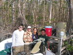 Left to right: Greg Koch, Kim de Mutsert, Sharon Ewe, Edward Castaneda taking a break during sampling, Shark River Slough by Victor H. Rivera-Monroy