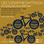 "Geographies of Trash: Art Cycling with Ahol Sniffs Glue" Exhibition Flyer by Dmitry Saïd Chamy