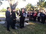 Sabrena O'Keefe Speaking with Time Capsule Plaque by Center for Leadership and Service, Florida International University