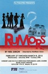 Rumors postcard by Department of Theatre, Florida International University